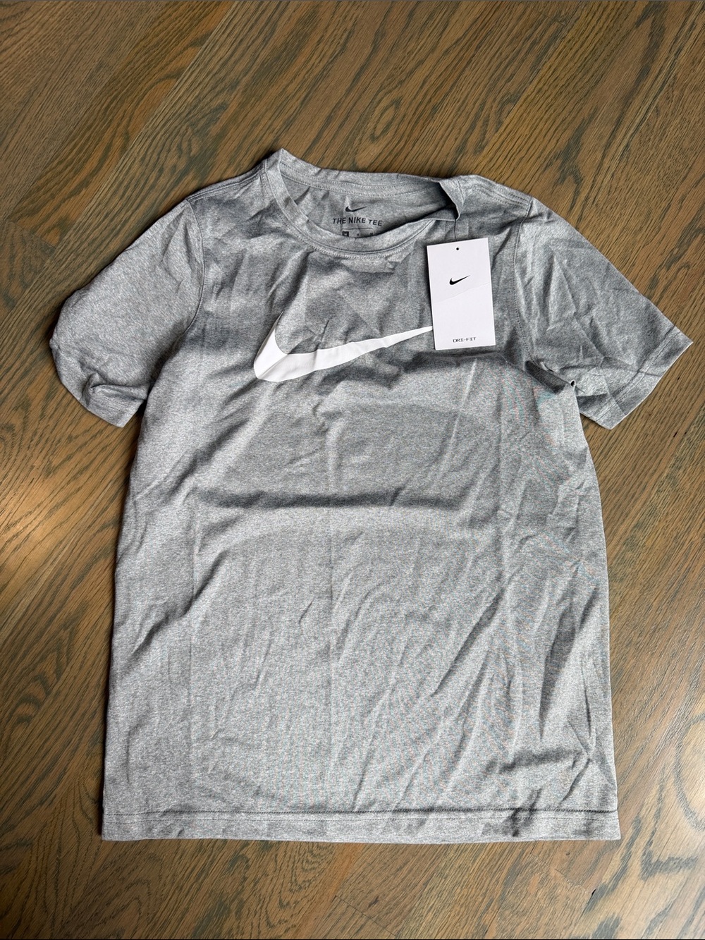 Nike Gray Short-Sleeve Tee with White Swoosh